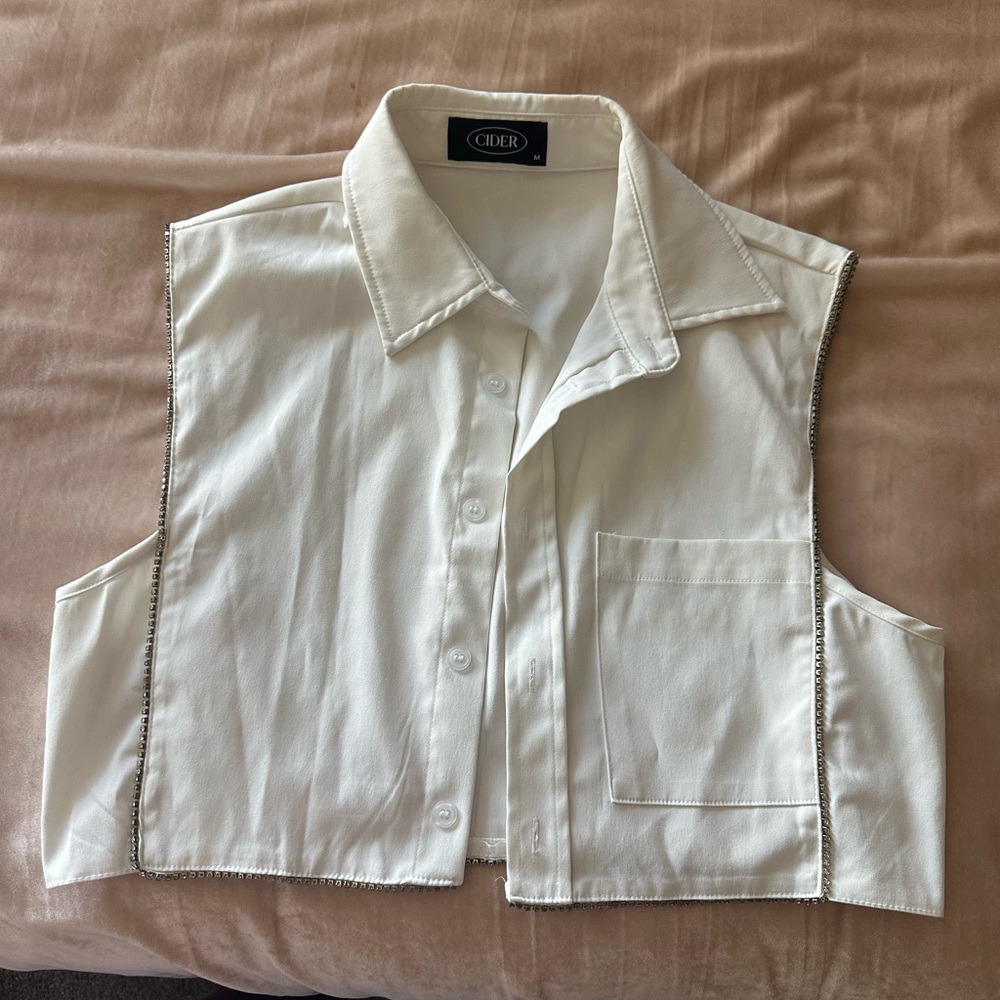 Cider Ivory Button-Up Top